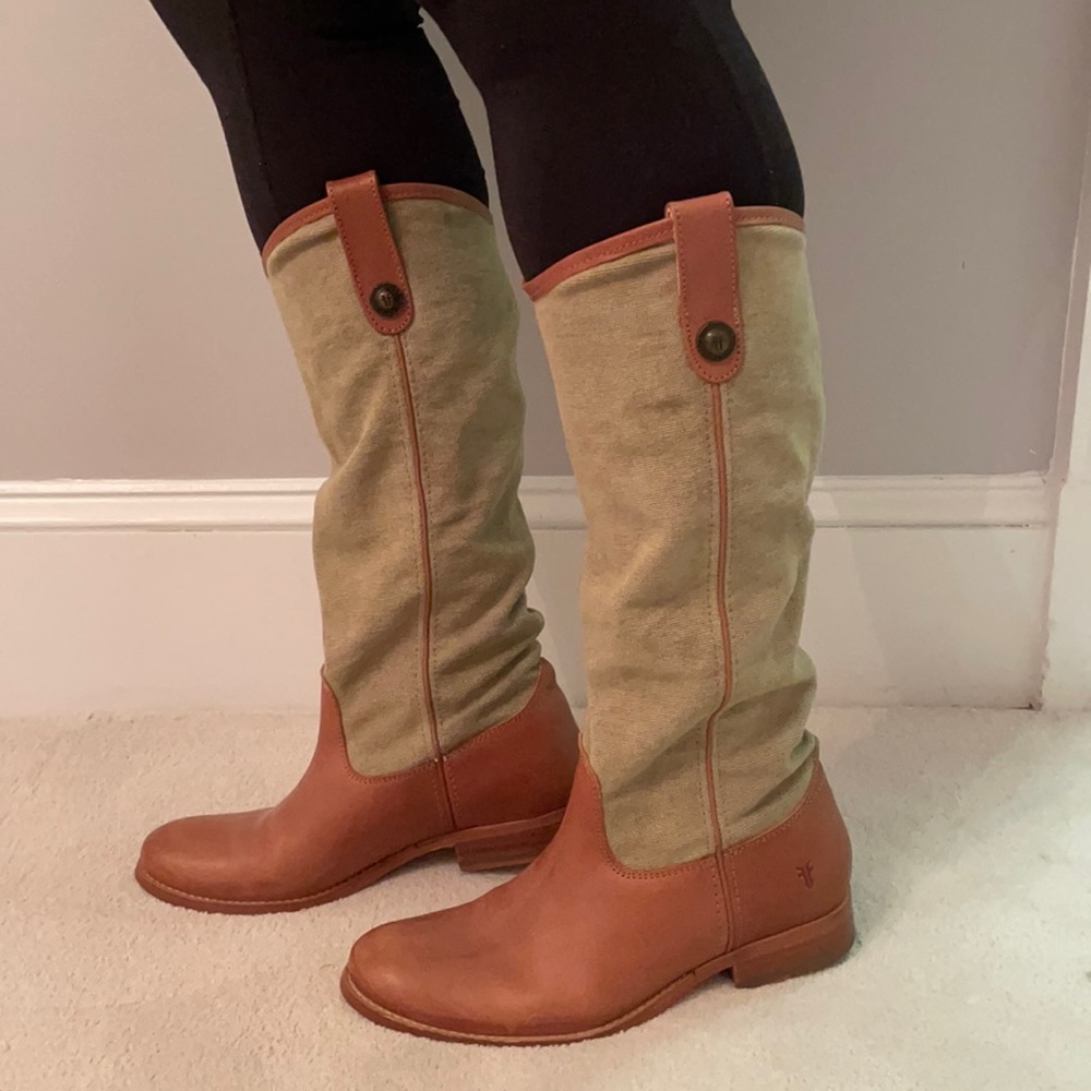 Linen Frye Cowboy Boots
